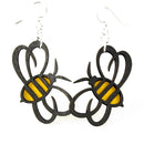 Bumble Bee Wooden Earrings