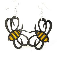 Bumble Bee Wooden Earrings
