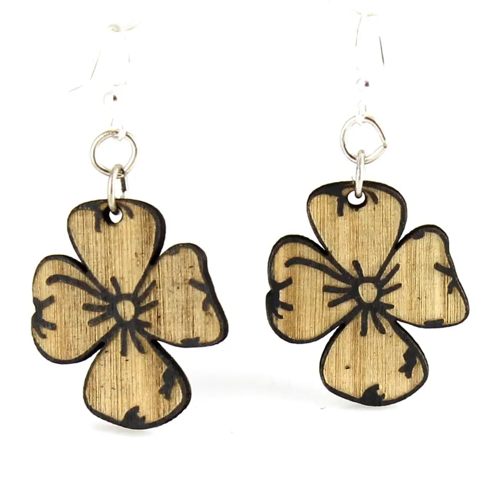 Dogwood Flower Wooden Earrings