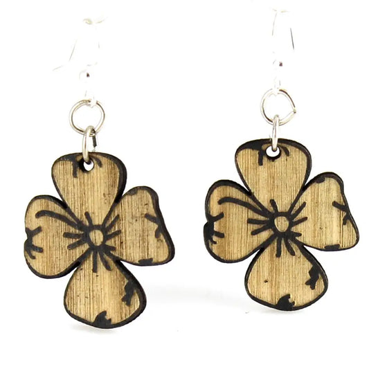 Dogwood Flower Wooden Earrings