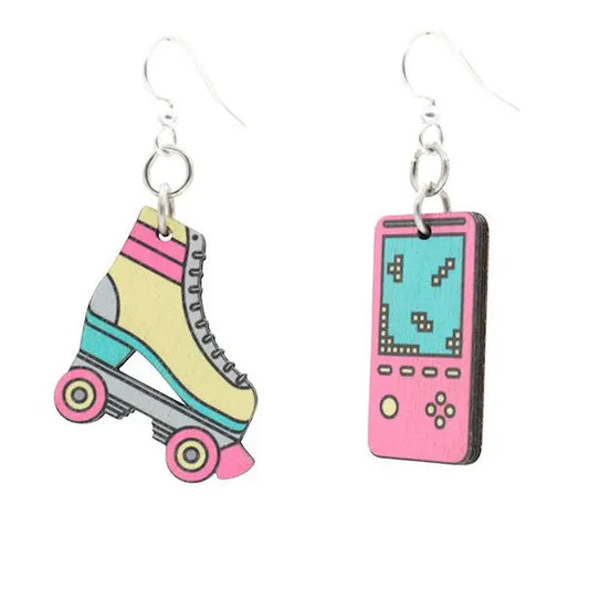 80's Retro Earrings Wooden Earrings