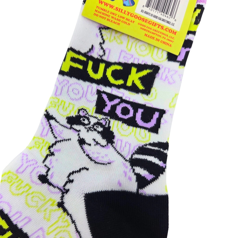 Fuck You Raccoon Middle Finger Socks
