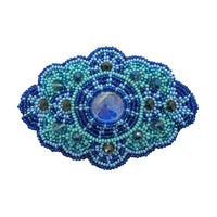 Large Beaded Mandala Seed Bead Barrette Hair Clip