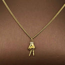 Creative Rhinestone Gesture Charm 18K Gold-plated Necklace