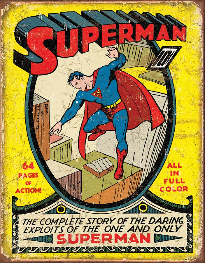 Superman No1 Cover Tin Sign