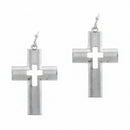 Matte Sliver Cutout Cross Earrings