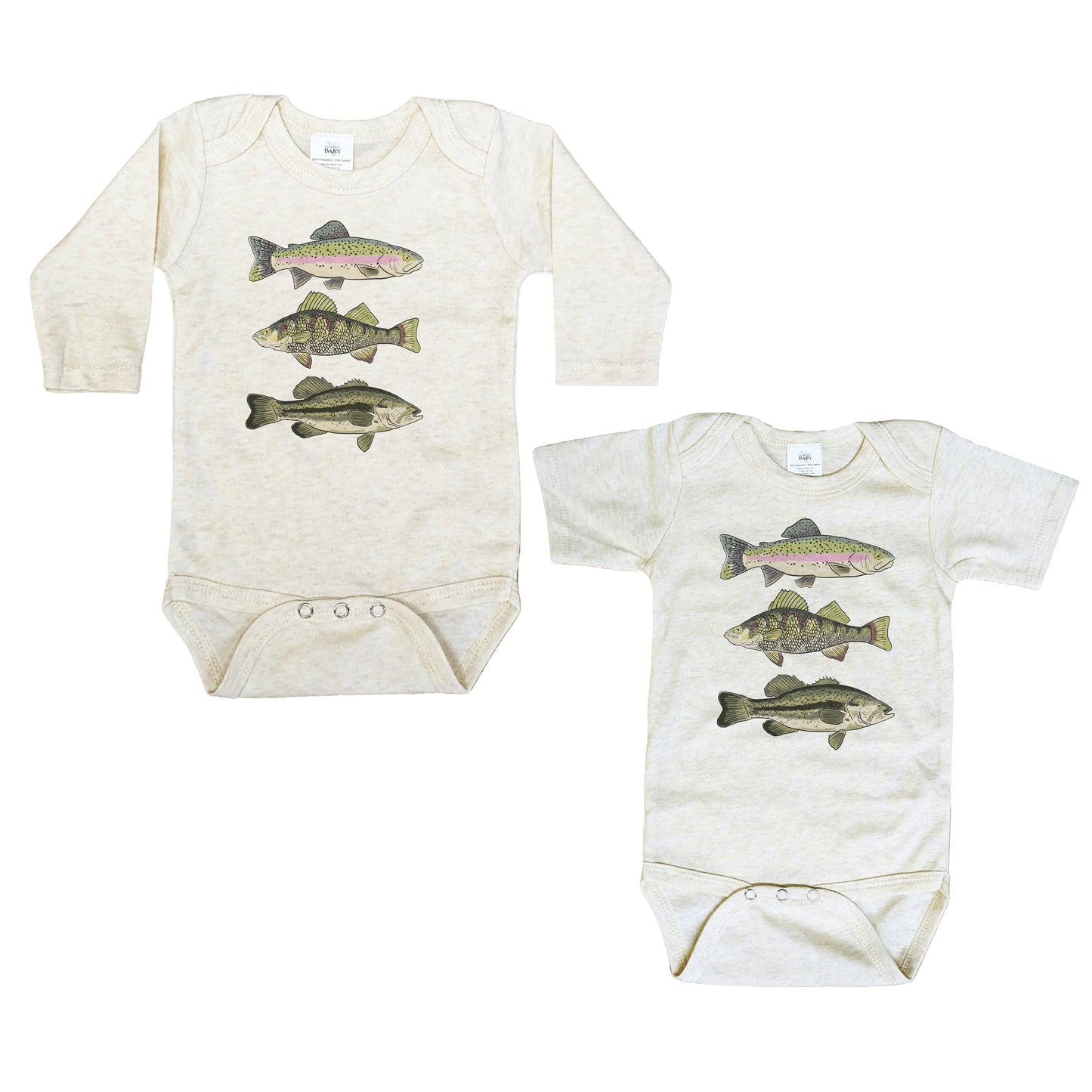 Three Fish Summer Baby Bodysuit Outdoor Clothes Fishing Kid