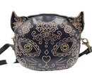 Sugar Skull Black Cat Purse Crossbody
