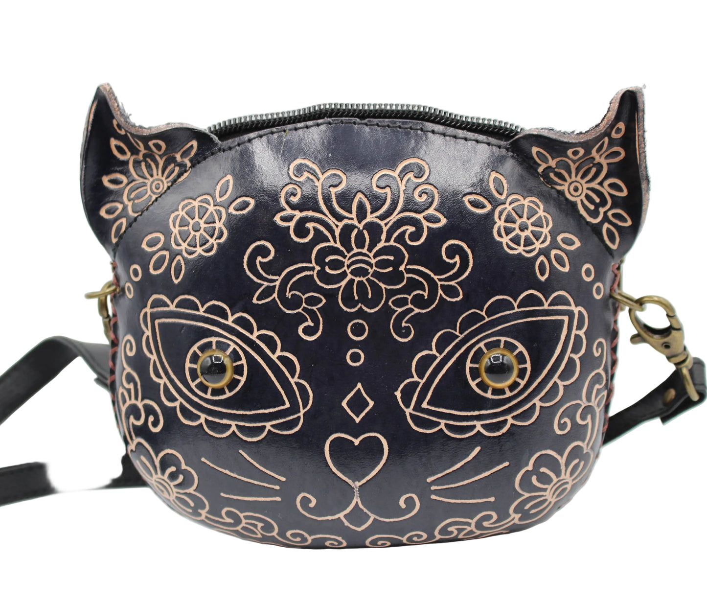 Sugar Skull Black Cat Purse Crossbody