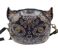 Sugar Skull Black Cat Purse Crossbody
