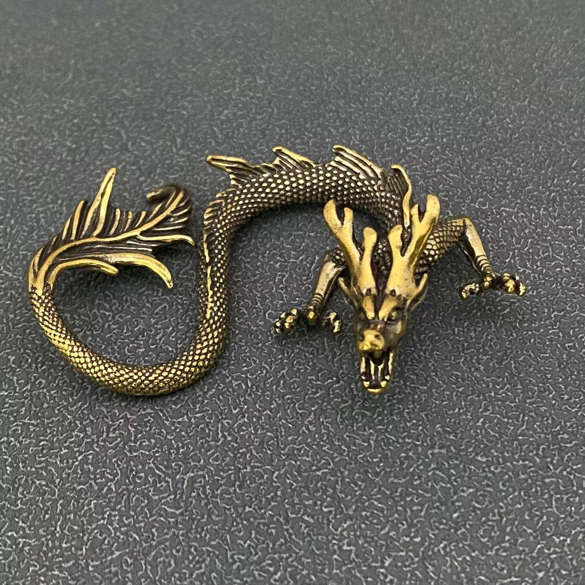 Brass Chinese Dragon Desktop Ornament