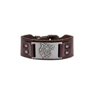 Wolf Brown Vegan Leather Adjustable Bracelet