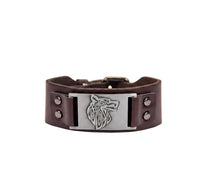 Wolf Brown Vegan Leather Adjustable Bracelet
