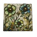 Gold-Outlined Floral Square Coasters