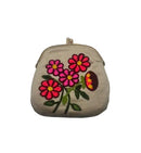 Embroidered Kiss Lock Wallet Pouch