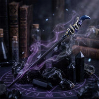 Black Obsidian Moon & Snake Magic Wand w/ Gift Box
