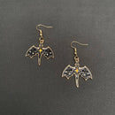 Enamel Flying Dragon Dangle Earrings
