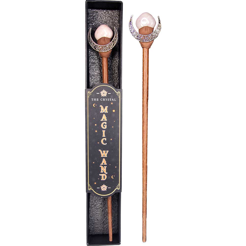 Rose Quartz & Moon Magic Wand w/ Gift Box