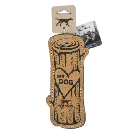 Natural Leather Love My Dog Log Dog Toy