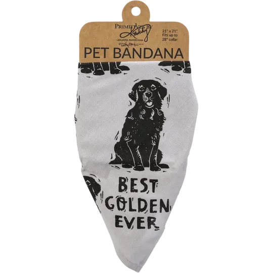 Golden/Love My Human Large Pet Bandana