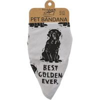 Golden/Love My Human Large Pet Bandana