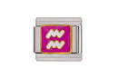 Aquarius Symbol Italian Charm