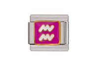 Aquarius Symbol Italian Charm