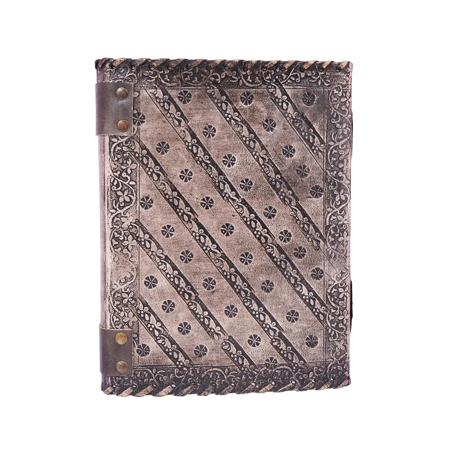 Antique Embossed Chakra Stones Leather Journal