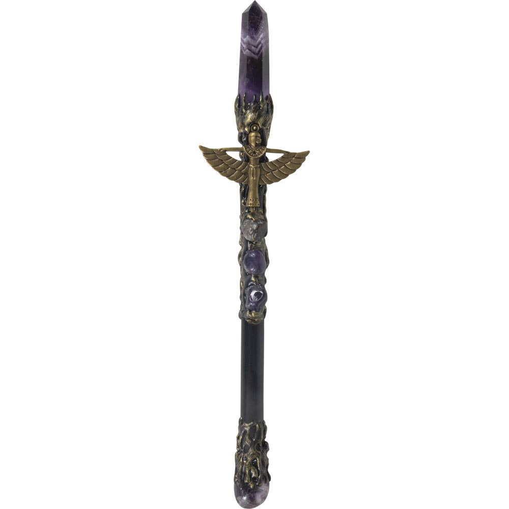 Magic Wand Amethyst Point w/ Gold Isis