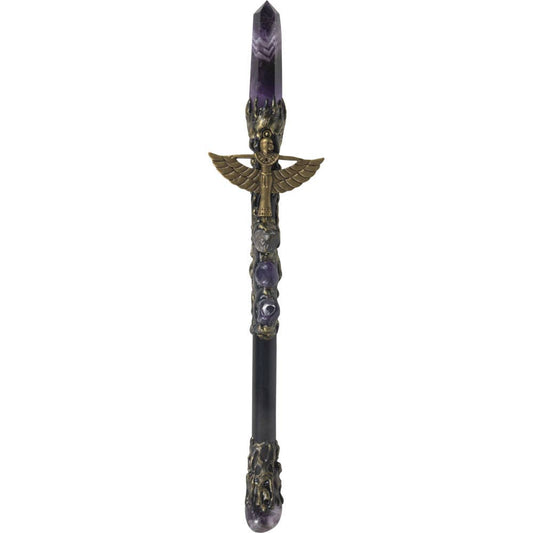 Magic Wand Amethyst Point w/ Gold Isis