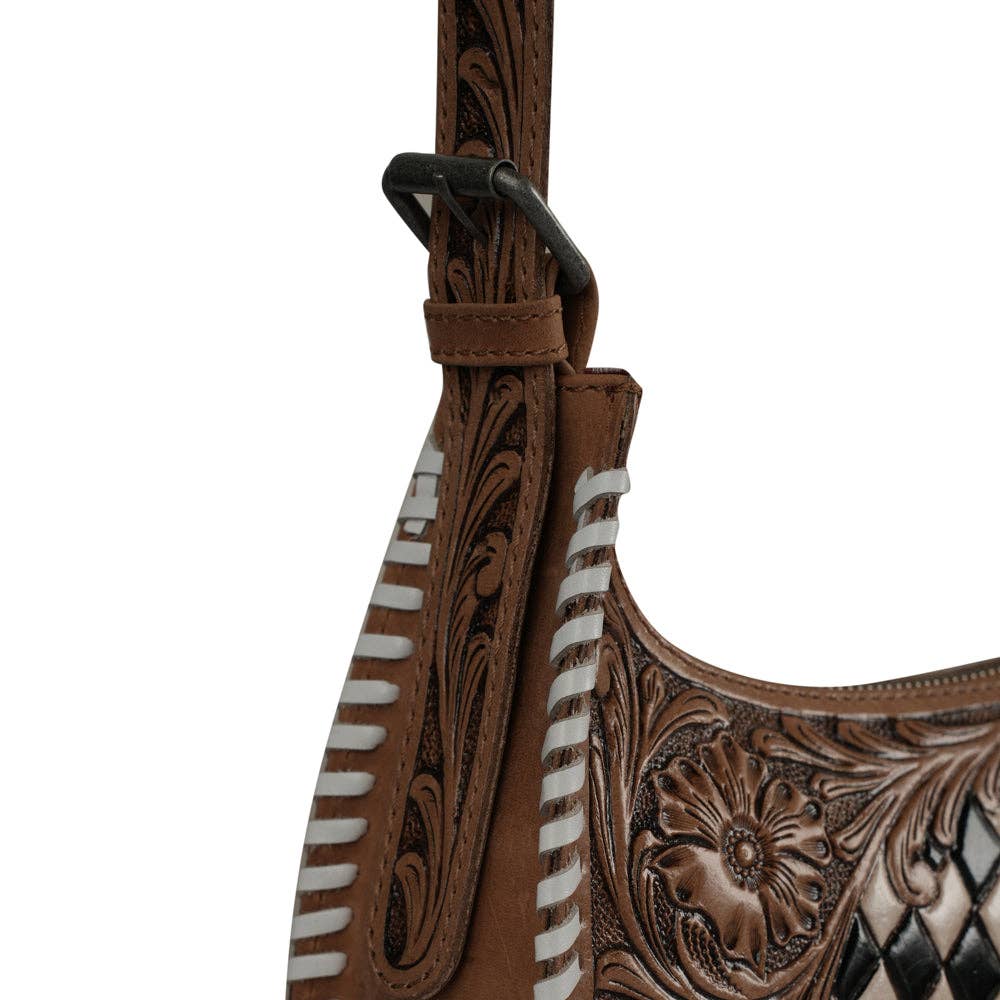 Handtooled Dannia Medium Purse Checkered Edition