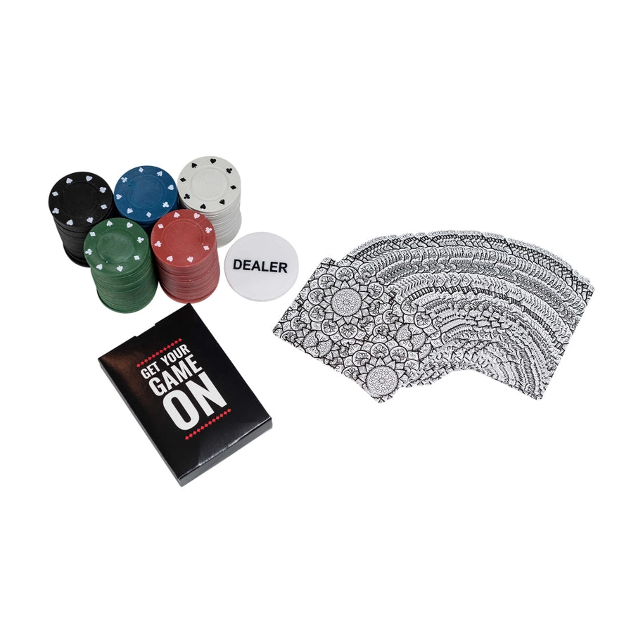 Men's Professional Poker in A Tin Cards & Chips Set