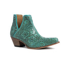 High Mesa Hand-Tooled Booties in Turquoise