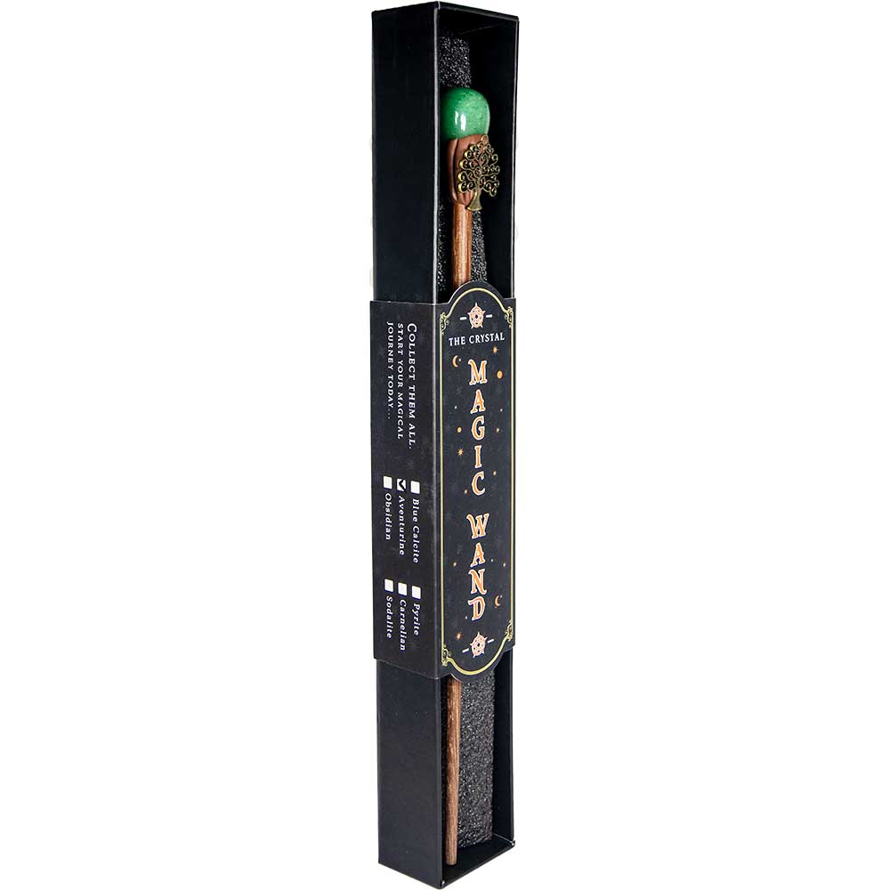 Green Aventurine & Tree of Life Magic Wand w/ Gift Box