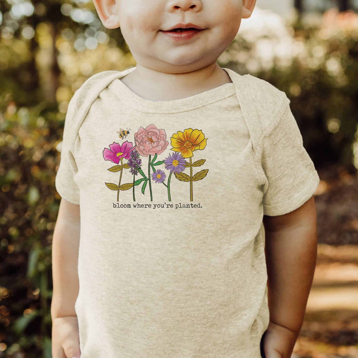 Bloom where you are planted Baby girl Spring Boutique Tee