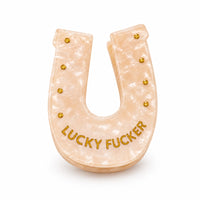 Lucky Fucker - Horseshoe Acetate Hair Claw Clip