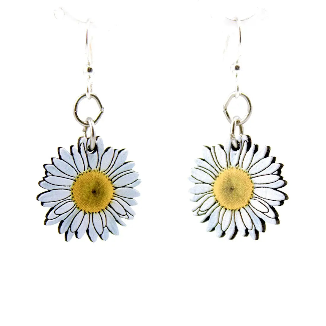 Daisy Blossoms Wooden Earrings