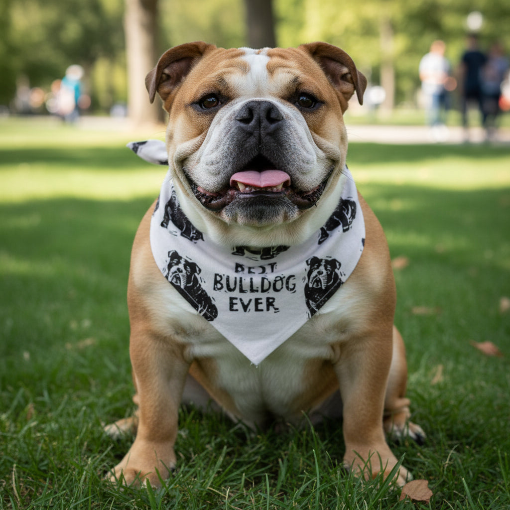 Bulldog/Love My Human Large Pet Bandana