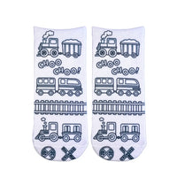 Coloring Socks - Trains On the Tracks