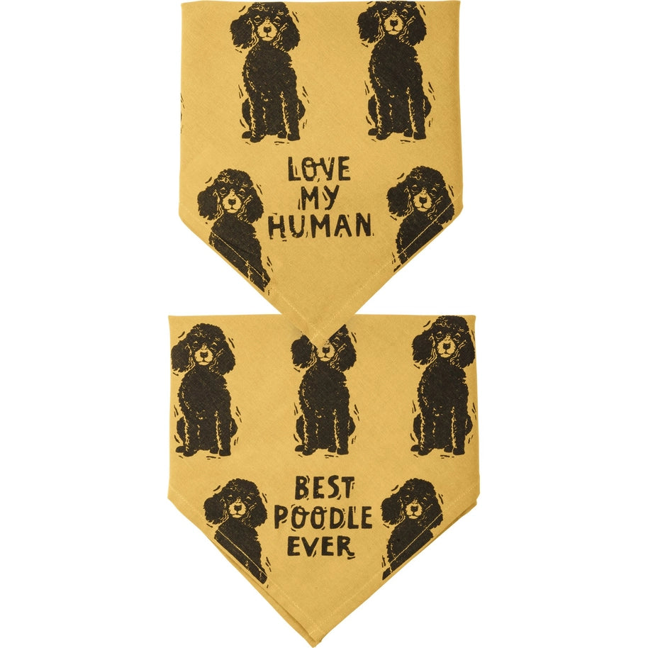 Poodle/Love My Human Large Pet Bandana
