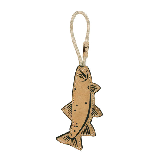 Natural Leather Trout Tug Dog Toy