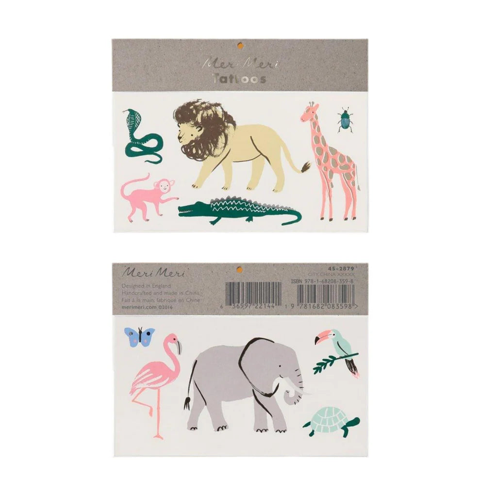 Meri Meri Temporary Tattoos - Safari Animals
