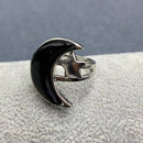 Moon &amp; Star Natural Stone Adjustable Ring