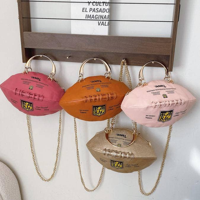 Funny game rugby ball shape crossbody bag