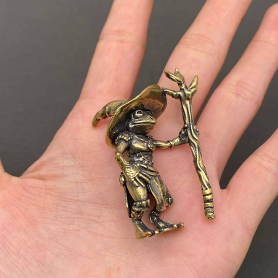 Brass Wizard Frog Desktop Ornament