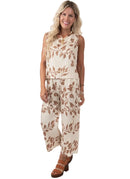 Brown Leaf  Top & Pants Set