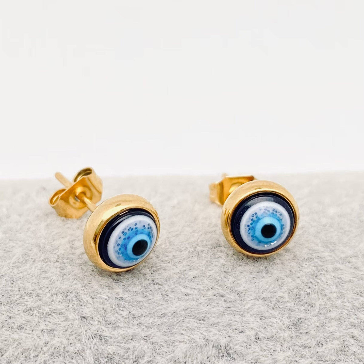 Devil's Eye Gold-Plated Stud Earrings
