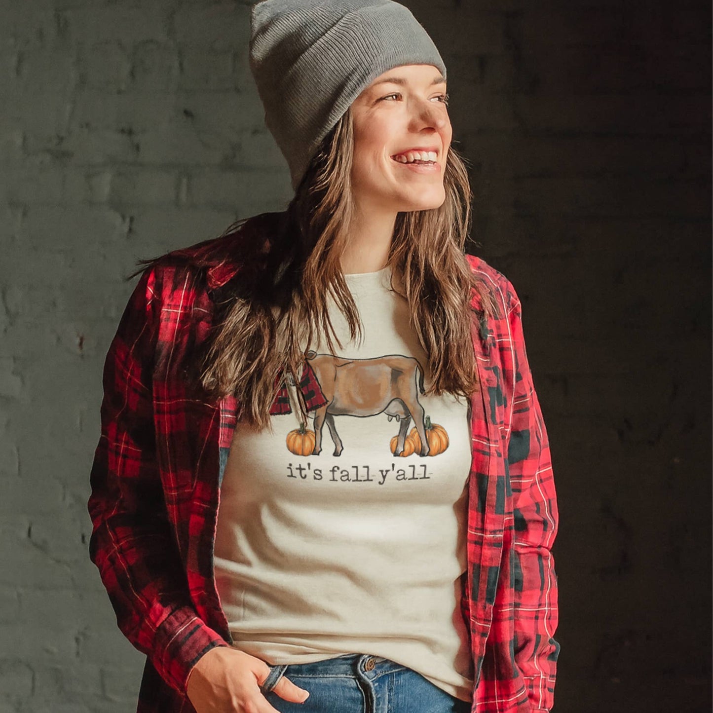 "It's fall ya'll" Country Fall Farm Cow Adult Clothing