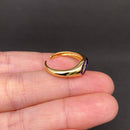 Rhinestone Inlaid Enamel Eyes Golden Ring