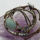 Natural Stone Gemstone Beaded Wrap Bracelets